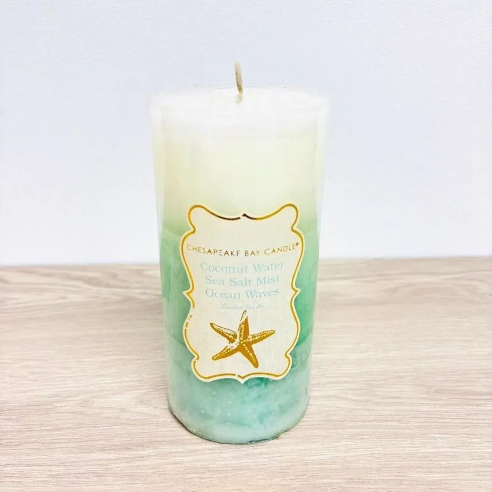 Chesapeake Bay Candle Coconut Water Sea Salt Mist Ocean Waves 3x6 Pillar New
